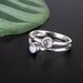 Rainbow Moonstone Ring 4mm Size 8 - InnerVision Crystals