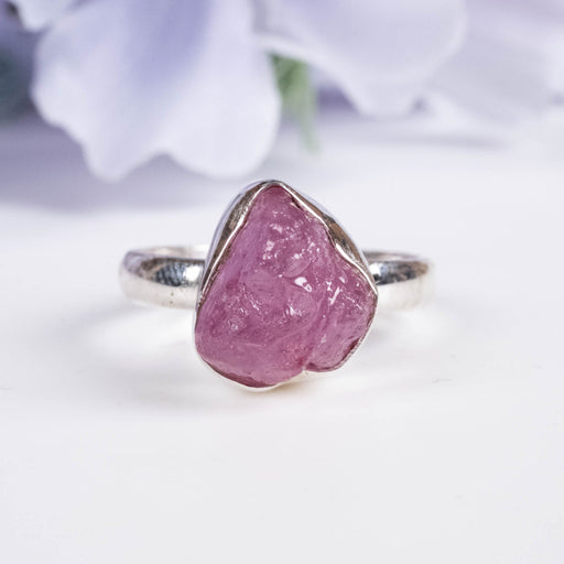 Raw Ruby Ring 10mm Size 7.5 - InnerVision Crystals