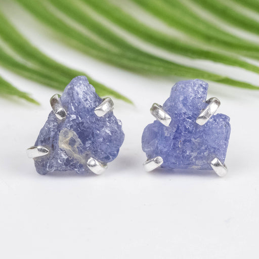 Raw Tanzanite Earrings 10mm - InnerVision Crystals
