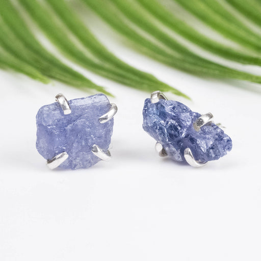 Raw Tanzanite Earrings 10mm - InnerVision Crystals