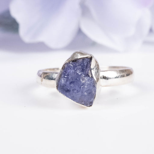 Raw Tanzanite Ring 10x8mm Size 7.5 - InnerVision Crystals