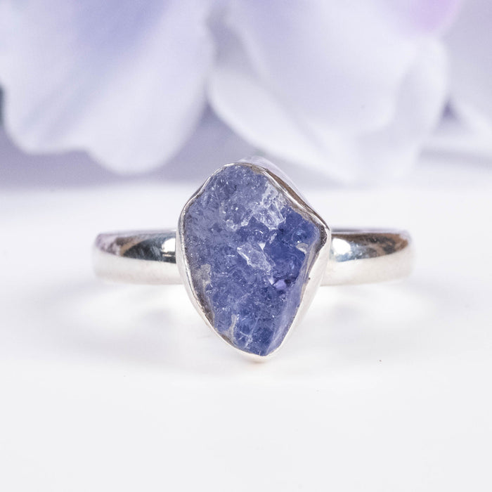 Raw Tanzanite Ring 11x7mm Size 7.5 - InnerVision Crystals
