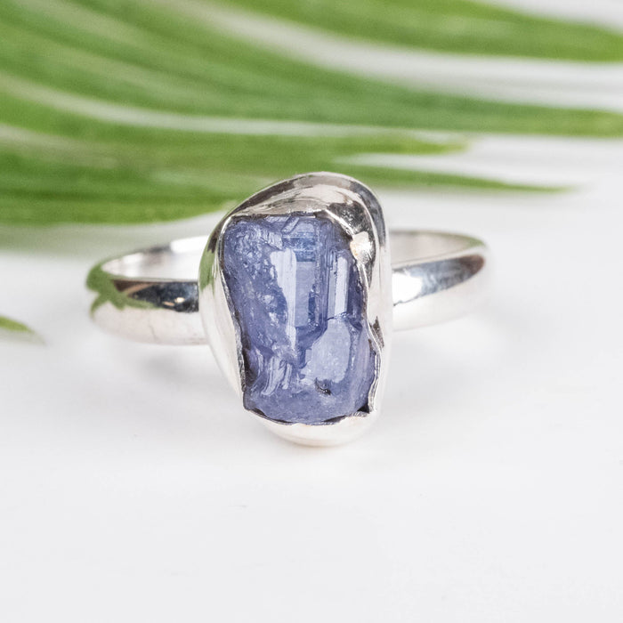 Raw Tanzanite Ring 11x7mm Size 8.5 - InnerVision Crystals