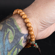 Yellow Sandalwood 7mm with Guru Bead Bracelet - InnerVision Crystals