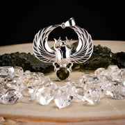 Scarab Pendant | Moldavite Gemstone .925 Silver - InnerVision Crystals