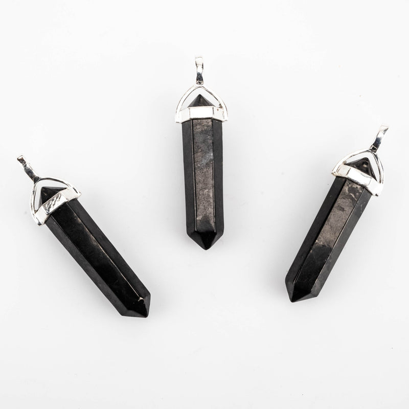 Shungite Hexagon Pendant 34mm - InnerVision Crystals