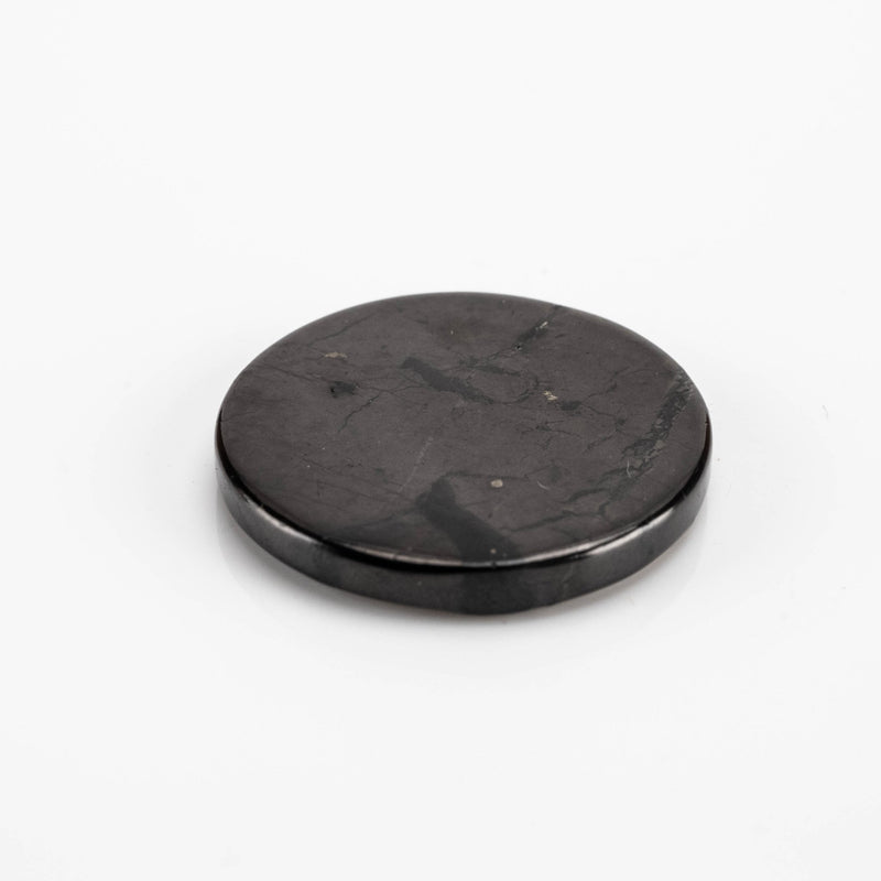 Shungite Round Cell Phone Plate 20mm - InnerVision Crystals