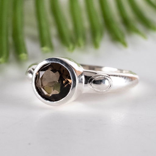 Smoky Quartz Ring 7mm Size 7.5 - InnerVision Crystals
