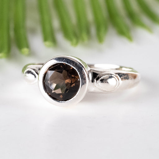Smoky Quartz Ring 7mm Size 7.5 - InnerVision Crystals