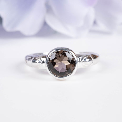 Smoky Quartz Ring 8mm Size 8.5 - InnerVision Crystals