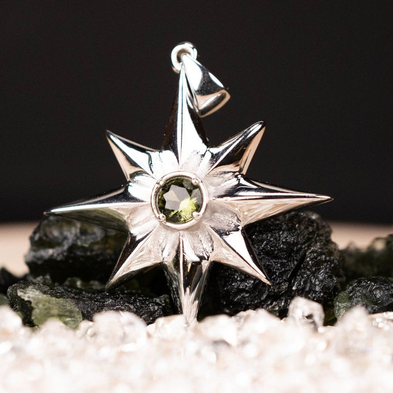 Star Pendant | Moldavite Gemstone .925 Silver - InnerVision Crystals