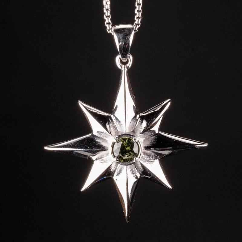 Star Pendant | Moldavite Gemstone .925 Silver - InnerVision Crystals