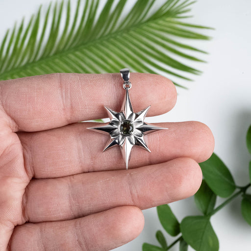 Star Pendant Silver | Moldavite Gemstone - InnerVision Crystals