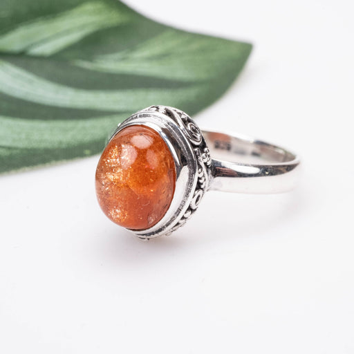 Sunstone Ring 10x8mm Size 8 - InnerVision Crystals