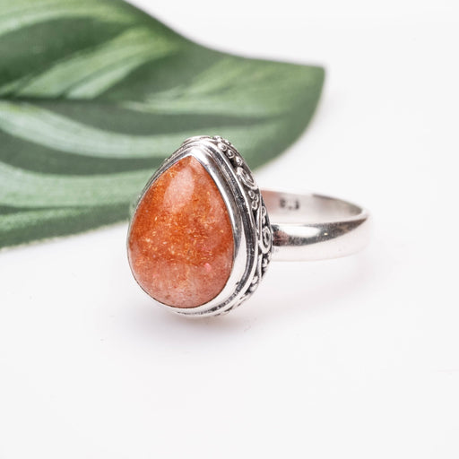 Sunstone Ring 12x9mm Size 8 - InnerVision Crystals