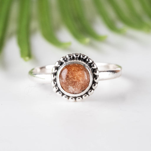 Sunstone Ring 5mm Size 4 - InnerVision Crystals