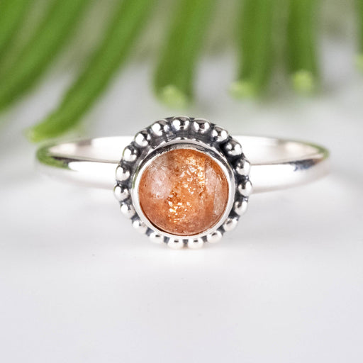 Sunstone Ring 5mm Size 6 - InnerVision Crystals