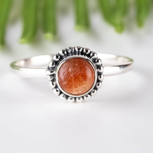 Sunstone Ring 5mm Size 7 - InnerVision Crystals