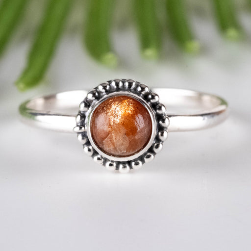 Sunstone Ring 5mm Size 7.5 - InnerVision Crystals