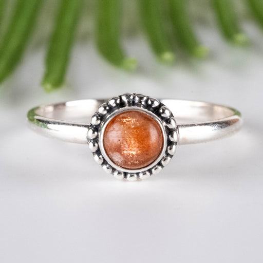 Sunstone Ring 5mm Size 8.5 - InnerVision Crystals