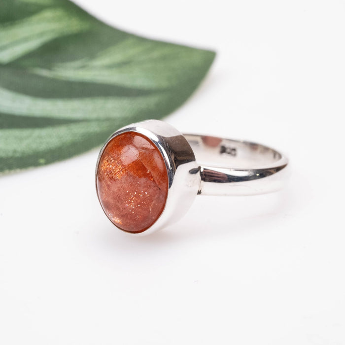 Sunstone Ring 9mm Size 7 - InnerVision Crystals