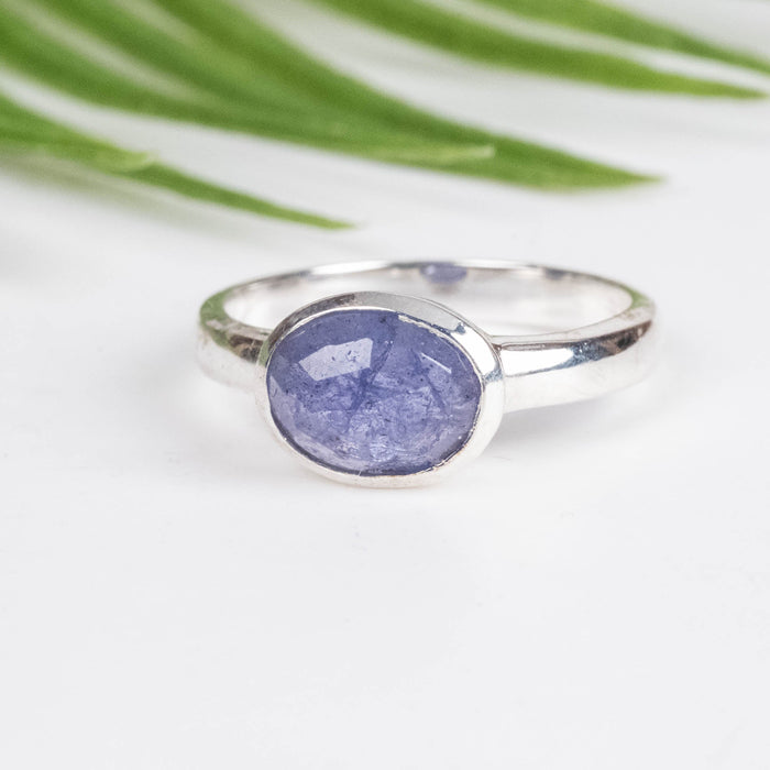 Tanzanite Ring 9x7mm Size 7.5 - InnerVision Crystals