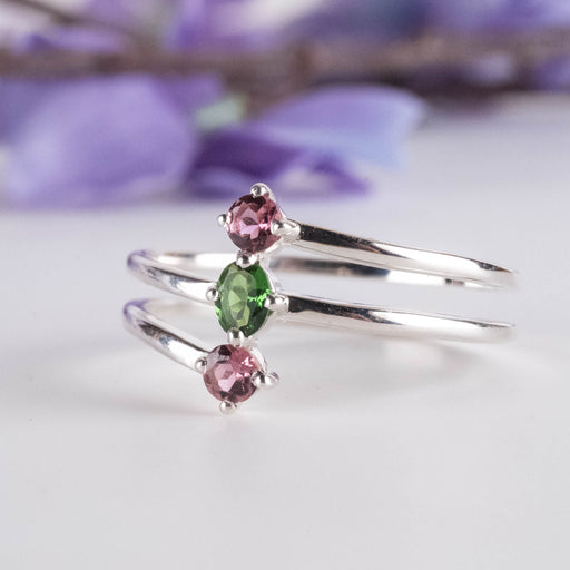 Tourmaline 3-Stone Ring Size 10 - InnerVision Crystals