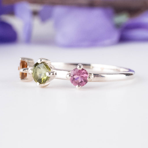 Tourmaline 3-Stone Ring Size 6 - InnerVision Crystals