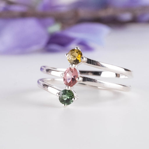 Tourmaline 3-Stone Ring Size 7 - InnerVision Crystals