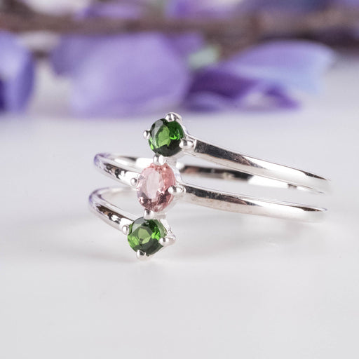 Tourmaline 3-Stone Ring Size 8 - InnerVision Crystals