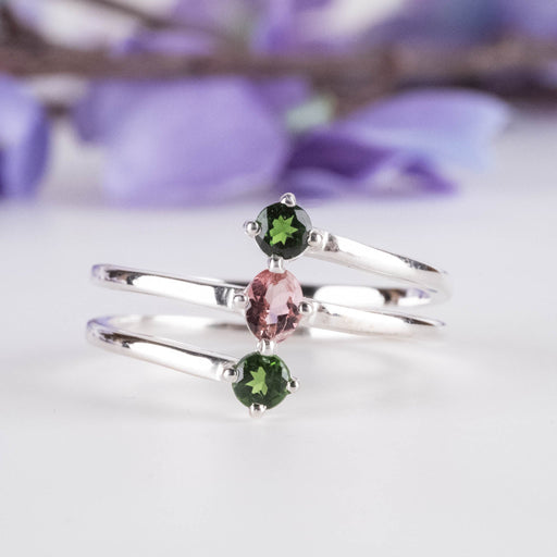 Tourmaline 3-Stone Ring Size 8 - InnerVision Crystals