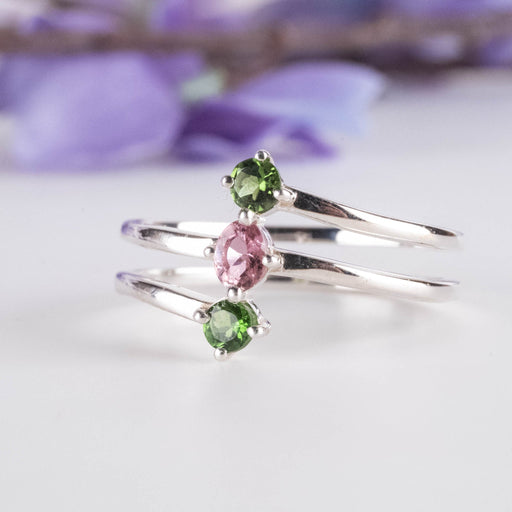 Tourmaline 3-Stone Ring Size 9 - InnerVision Crystals